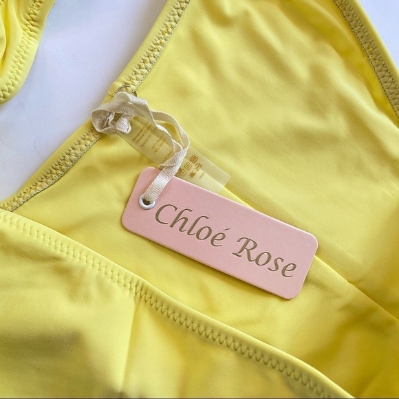 Chloe Rose Yellow Cutout Swimsuit Swim Women’s One Piece Bathing Suit Large NEW - Picture 7 of 10